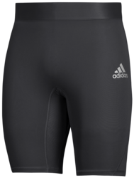 adidas Alphaskin 9" Short Tight front view in Black