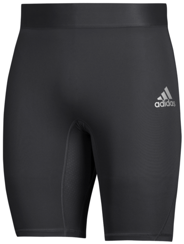 adidas Alphaskin 9&quot; Short Tight front view in Black