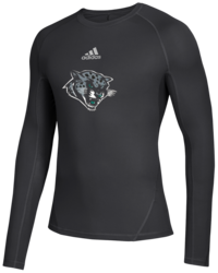 adidas Youth Alphaskin Long Sleeve Top front view in Black