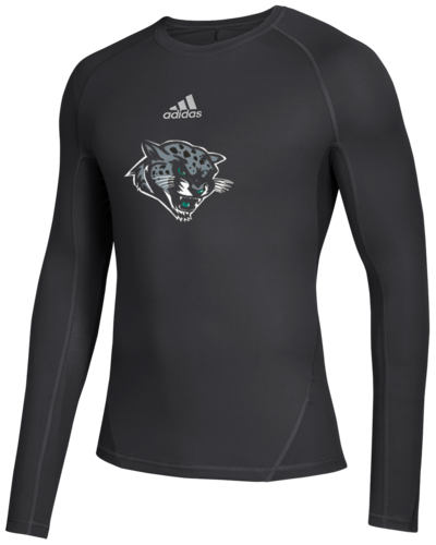 adidas Youth Alphaskin Long Sleeve Top front view in Black