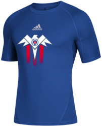 adidas Alphaskin Short Sleeve Top front view in Royal