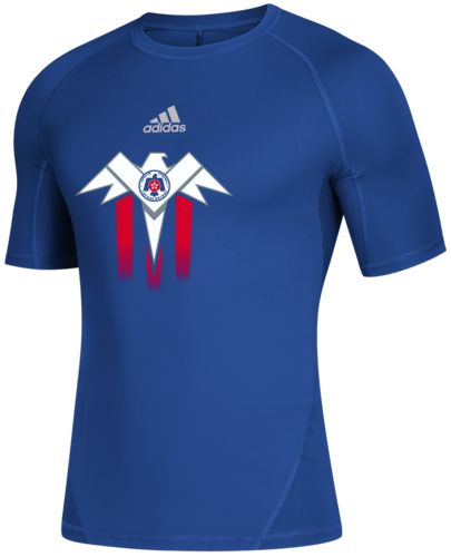 adidas Alphaskin Short Sleeve Top front view in Royal