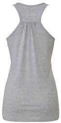 Bella Girl's Flowy Racerback Tank Top back view in Athletic Heather