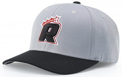 Richardson Wool Blend R-Flex Cap front view in Grey with Embroidered Logo