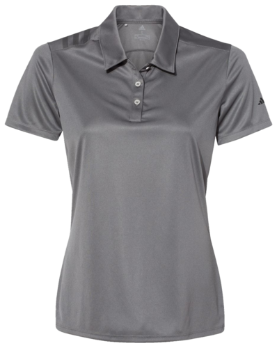 front view of adidas women's 3-stripes shoulder polo