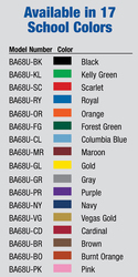 Bison DuraSkin Padding for 72″ Rectangular Backboards Color Chart