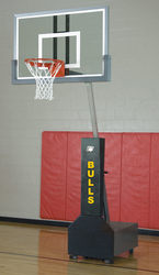 Bison Club Court Super Glass Portable Adjustable Basketball System