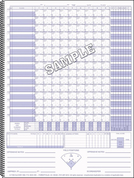 Sample page of Glover Baseball Softball Scorebook