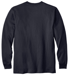 Carhartt Workwear Pocket Long Sleeve T-Shirt back view in Navy