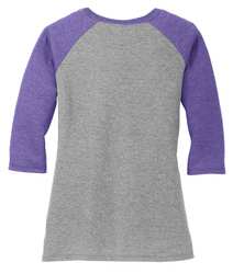 District Made Women's Perfect Tri 3/4-Sleeve Tee, Back View