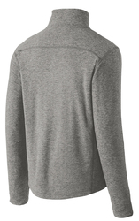 Port Authority Heather Microfleece 1/2 Zip Pullover in Pearl Grey Heather, Back View