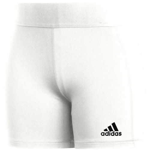 front view of adidas women's techfit 3" volleyball short white