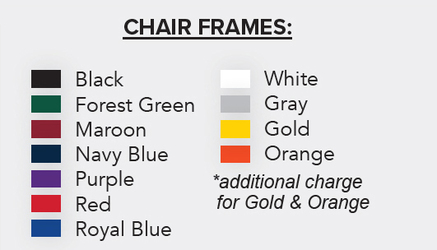 Fisher Edge Custom Printed Stools Frame Color Chart