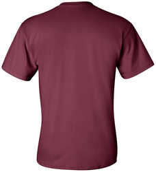 Gildan Ultra Cotton Pocket Tee back view in Maroon