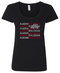 Custom Gildan Women's Softstyle Deep Scoopneck T-Shirt in Black