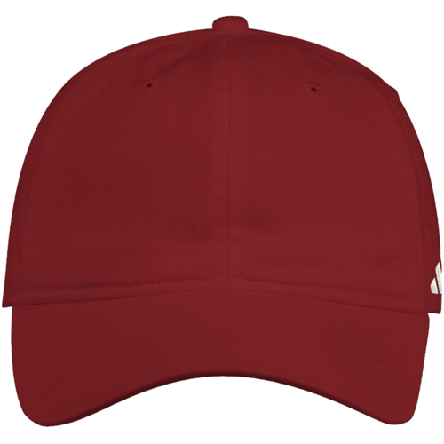 front view of adidas adjustable washed slouch cap victory red