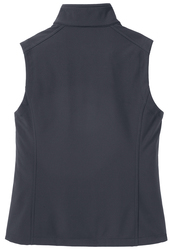 Port Authority Women's Core Soft Shell Vest back view in Battleship Grey