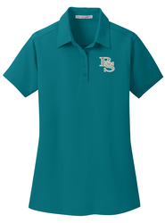 Port Authority Women's Dimension Polo in dark teal with embroidery design, front view
