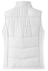 Port Authority Women's Puffy Vest in white, back design