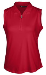 front view of cutter and buck ladies forge stretch sleeveless polo