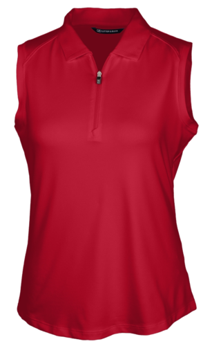 front view of cutter and buck ladies forge stretch sleeveless polo