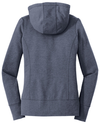 New Era Ladies Tri-Blend Fleece Full-Zip Hoodie back view in Navy