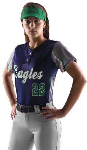 Alleson Women's Sublimated Two Button Softball Jersey