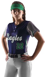 Alleson Women's Sublimated Two Button Softball Jersey