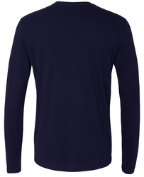 Next Level Cotton Long Sleeve Crew back view in Midnight Navy