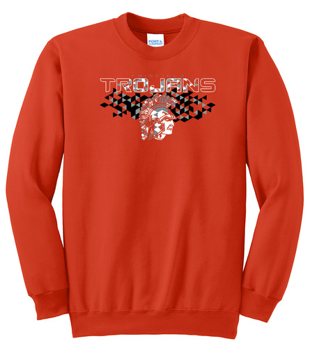 Port &amp; Company Essential Fleece Crewneck Sweatshirt with Screen Print Design, Front View