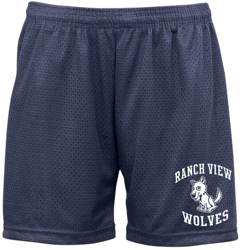 Badger 5&quot; Women's Mesh Short Navy Front View