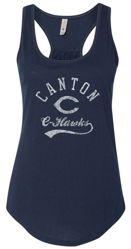 Next Level Women's Gathered Racerback Tank in Navy