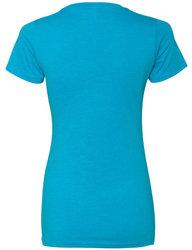 Next Level Women's The CVC Tee back view in Turquoise