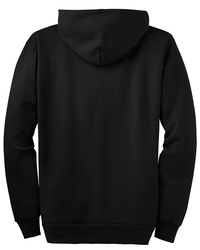 Port &amp; Company Essential Fleece Full Zip Hoodie back view in Black