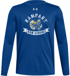 Under Armour Youth Long Sleeve Locker 2.0 Tee front view in Heather