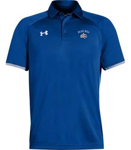 Under Armour Rival Polo front view in Royal with Embroidered Logo