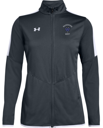 Custom Under Armour Women's Rival Knit Warm-Up Jacket with a team embroidered logo