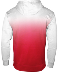 Badger Ombre Performance Hoodie back view in Red