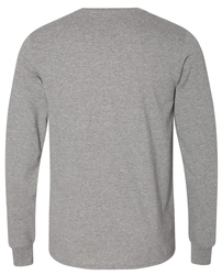 Russell Essential Long Sleeve Tee back view in Oxford