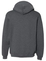 Russell Dri-Power Fleece Hoodie back view in Black Heather