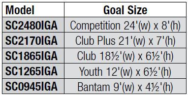 Bison ShootOut 4″ Square Aluminum Permanent/Semi Permanent Soccer Goals