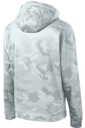 Sport Tek Sport Wick Camohex Fleece Hood back view in White