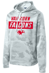 Custom Screen Printed Sport Tek Sport Wick Camohex Fleece Hood in White