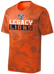 Custom Screen Printed Sport Tek CamoHex Tee in Orange
