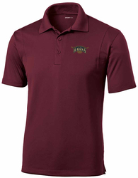 Sport-Tek Micropique Sport-Wick Polo front view in Maroon with Embroidered Design