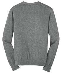 Port Authority V-Neck Sweater, back view in grey