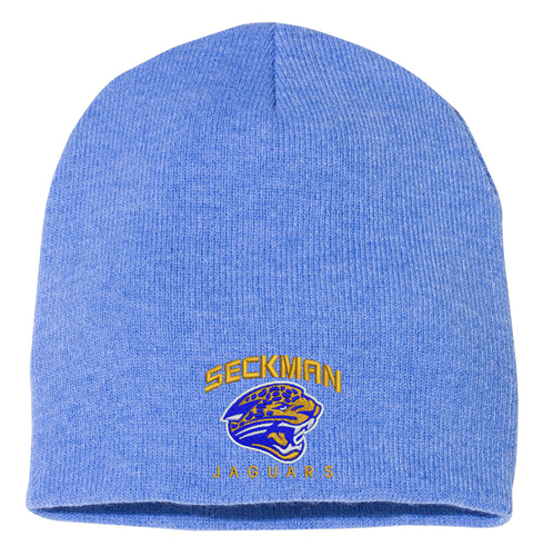 Custom Embroidered Sportsman 8&quot; Knit Beanie in Heather Royal