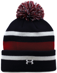 Under Armour Knit Striped Roll Up Cusotm Beanie back view