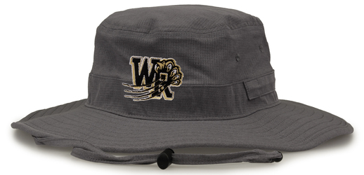 Custom Embroidered Under Armour Airvent Performance Boonie Hat Front View in Graphite