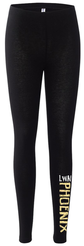 Bella Women's Fitness Leggings front view in black with design